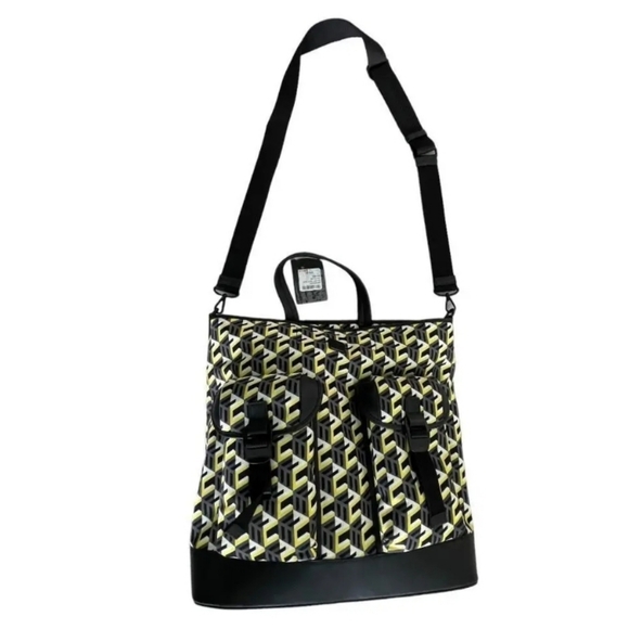 🆕🪷MCM🪷 Unisex Nylon Yellow/Black Cubic Logo Tote Bag MMT - Picture 10 of 17